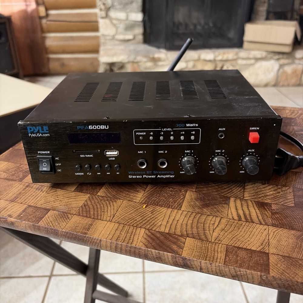 Pyle Wireless Bluetooth Stereo Microphone Receiver Amplifier System, 300 Watts