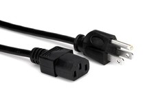 Hosa PWC-148 8 FT Power Cord 18 AWG, IEC C13 to NEMA 5-15P