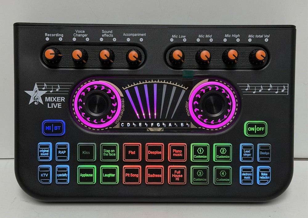 Audio Mixer Sound Board for Pc/Phone Live Streaming Gaming Mixer Live Sound Card