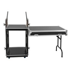 14U PA DJ Rack DJ Table Top Network & Stereo Rack with 4 Wheels Plywood Boards