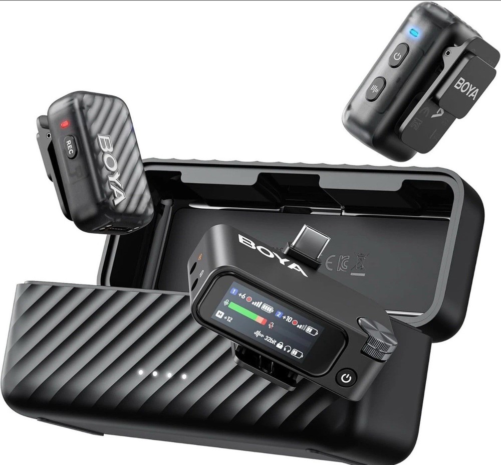 BOYA BOYAMIC 2 Wireless Microphones for iPhone 15-16/Android/PC/Camera