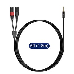 3.5mm 1/8 inch to Dual XLR Y Splitter Cable, Unbalanced 2 XLR to 3.5mm TRS In…