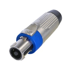 Neutrik NLT4FXX SpeakON 4 Pole Female Cable Connector Silver Blue Metal Housing