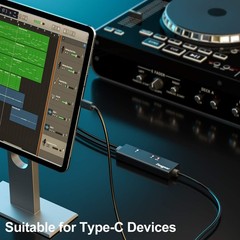 USB C MIDI Cable with Type C to USB Adapter, 6ft Type C to in-Out MIDI Cable …