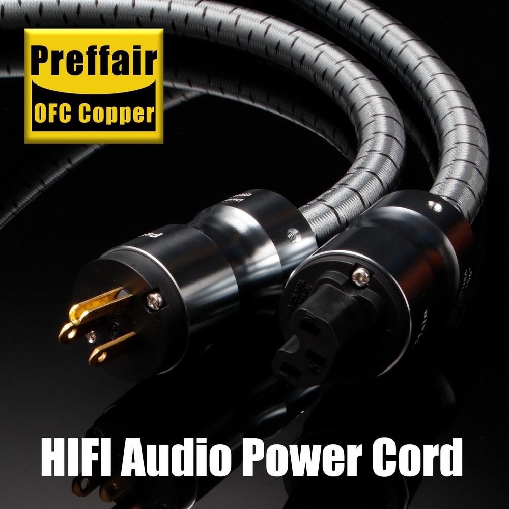 HiFi Audio Power Cable Audiophile US EU Schuko Amplifier Power Cord