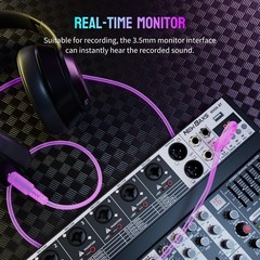 6Channel Audio Mixer with Bluetooth, DSP Effects & 48V Phantom Power