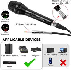 Wired Microphone for Singing,Professional Vocal Dynamic Handheld Karaoke,Cardioi