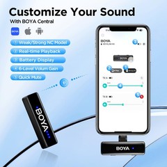 BOYALINK 2 Wireless Lavalier Microphone for iPhone15/16 Android Laptop,48kHz/…
