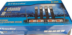 GTD Audio UHF Wireless Microphones 4 Channel Handheld Karaoke Preowned