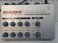 Nady Audio MM-242 4-Channel Stereo Mini Mixer with Power Supply. Uses 9v Battery