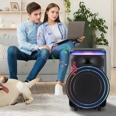 18in Pull Rod Outdoor Portable Bluetooth Party Speaker 18500W with LED Lights