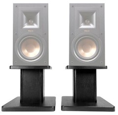 (2) 8” Black Bookshelf Speaker Stands For Klipsch R-15PM Bookshelf Speakers