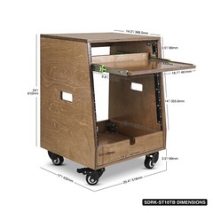 Sound Town DIY Slanted 10U Studio Rack (2U+8U ), Weathered Brown (SDRK-ST10TB)