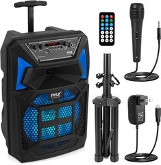 Pyle Portable Bluetooth PA Speaker System – 400W Outdoor w/ Microphone in