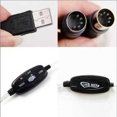 NEW USB IN-OUT MIDI Interface Cable Converter to PC Music Keyboard Adapter Cord