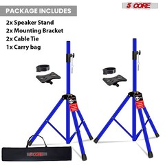 5 Core Pair Speaker Stands Height Adjustable 54″ PA DJ Tripod Studio Monitor