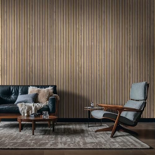 4-Pack Acoustic Wood Slat Wall Panels for 9.5 in. x 120 in. CASE Natural