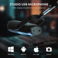 GVM USB Type-C Microphone, Plug and Play Condenser Microphone with Gain Contr…