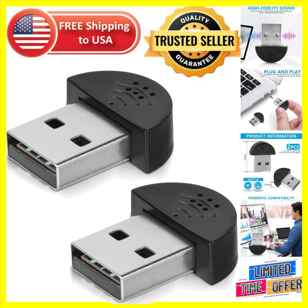 Lightweight USB Microphones – 2 Pcs, Filter Background Noise for Clear Sound