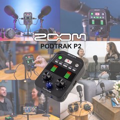 Zoom PodTrak P2 USB Mic Recorder for Podcasters with 64GB microSDXC Memory Card