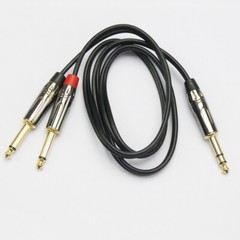 1/4 TRS Stereo Male to Dual 1/4 TS Male Stereo Breakout Splitter Y Cable