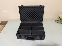 Aluminum Hard Case Black Locking Latches Padded Dividers Carry Handle