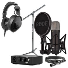 Rode NT1 Signature (Black) Mic + AI-1 USB Interface + Boom Stand + NTH-100