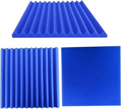 12 Pack 1″ X 12″X 12″Blue Acoustic Foam Panels Sound Proof Foam Panels for Walls