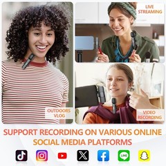Wireless Lavalier Microphone Video Recording Live Streaming For iphone Android