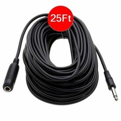 25Ft Mono 1/4″ 6.35mm Male to Female Extension Mic Guitar PA DJ Instrument Cable