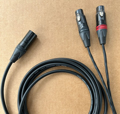 1 to 25’FT Mogami 2534 Neutrik XLR-male to 2-XLR Female L-R Star Quad Cable