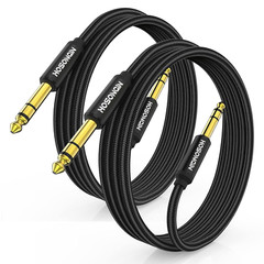 1/4 Inch TRS Instrument Cable 3.3Ft 2-Pack [Nylon Braided Shielded], 1/4 in TRS