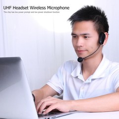 UHF 630-696 MHz Wireless Headset Capacitive Microphone Mic System with Receiver