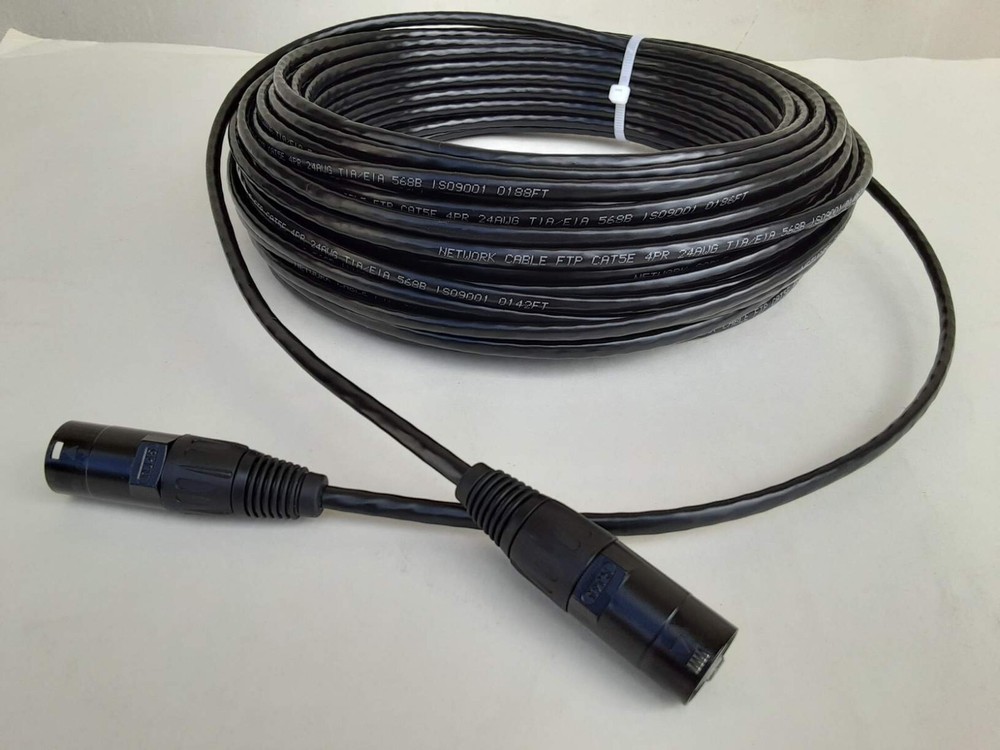 100 ft PRO CAT5E Tactical Shielded w/Neutrik Ethercon RJ45 Digital Audio Cable