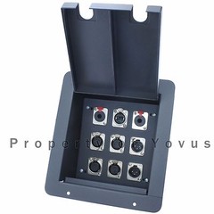 Recessed stage audio floor box XLR female mic male connectors jacks 1/4 TRS cat5