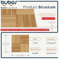 Eco-Friendly 6 Pack Acoustic Sound Panels – Decorative Self-Adhesive Solution=
