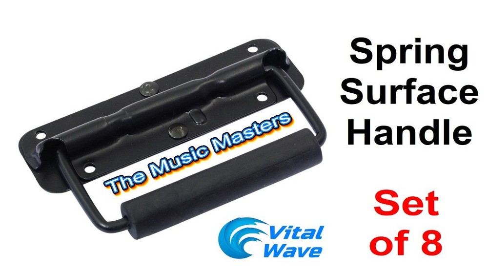(8) Spring Surface Mount Cabinet Pocket Handles DJ Rack Case Speaker Box Handle