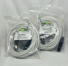 LyxPro 25 Ft XLR Microphone Cable 2 PACK Balanced Male to Female 3 Pin WHITE 25′