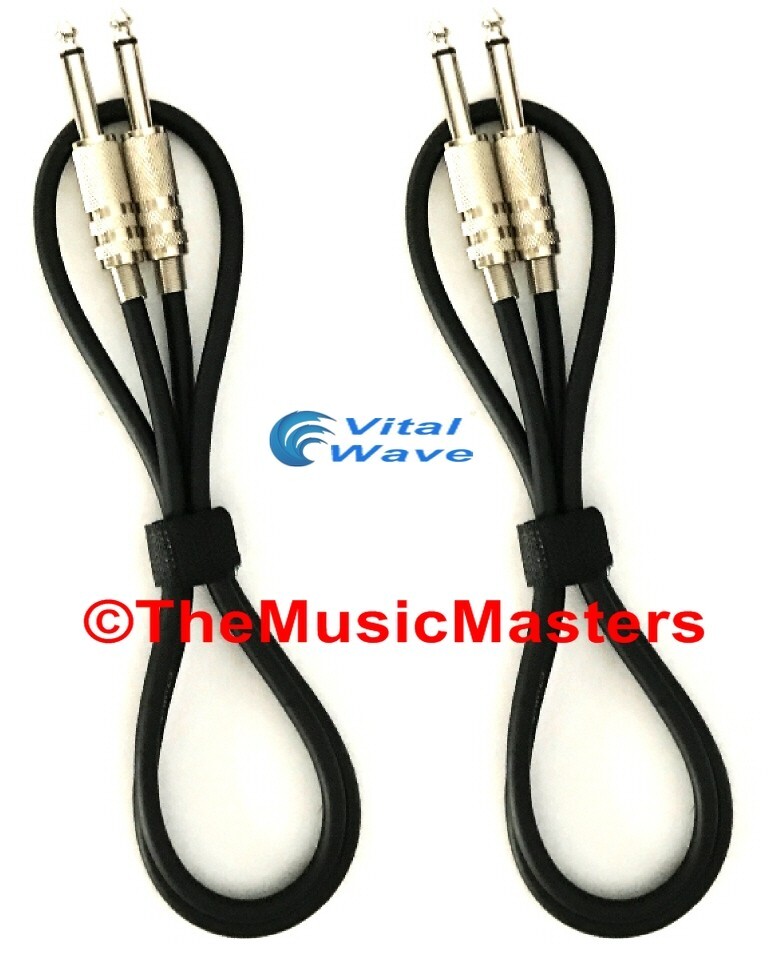 2 Pack 6ft 1/4″ Instrument Guitar Bass Amp Keyboard Audio Cable Cord Wire VWLTW