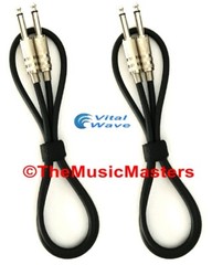 2 Pack 6ft 1/4″ Instrument Guitar Bass Amp Keyboard Audio Cable Cord Wire VWLTW