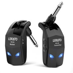 LEKATO WS-80 Wireless Guitar Transmitter Receiver Set 2.4Ghz ISM 4 Channel