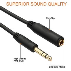 1/4 Extension Cable 10 ft, Headphone Extension Cable Quarter inch TRS 10 feet