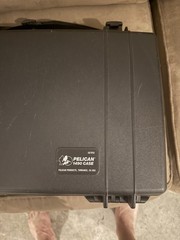 Pelican 1490 Black Hard Case w/ Foam Lining, Divider, Carry Strap & Handle