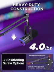 16″ Microphone Stand Mic Boom Arm for Blue Yeti HyperX QuadCast S Fifine K669B
