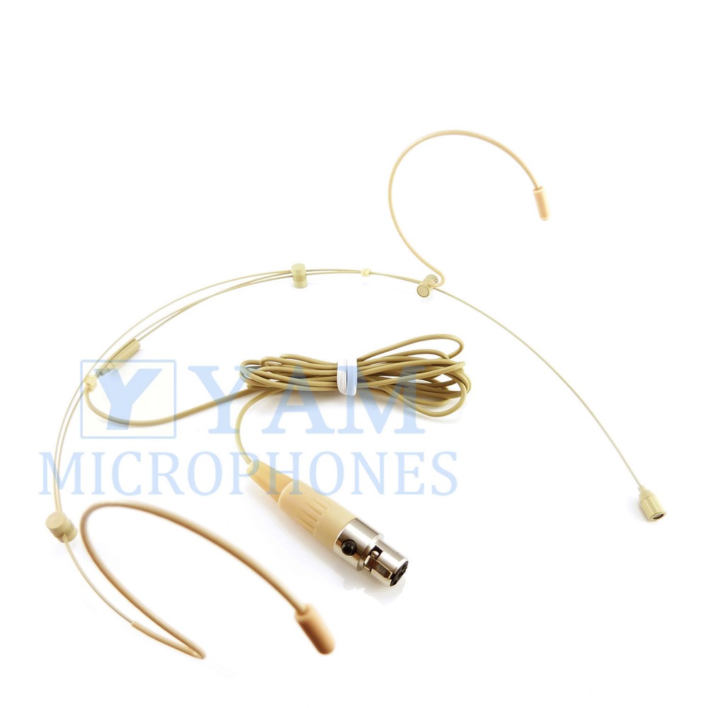 Double Hook YAM Beige HM3-C4M Headset Mic for Mipro Wireless Mics system