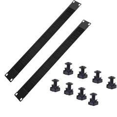 2pcs 1U 19 In Black Server Network Rack Mount Cable Brush Panel Brackets