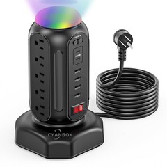 Multiple Outlets Surge Protector, PD 30W Fast Charging Power Strip Tower with…