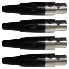 TA5F 5-Pin Mini XLR Female Cable Connector Adapter 4-Pack for Mic Microphone