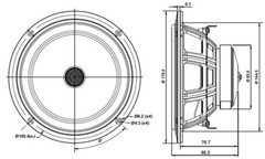 Faital Pro 6PR160 6″ Neodymium Professional Midrange Driver FaitalPro 95dB 8 Ohm