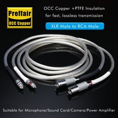 HiFi OCC Silver Plated Audio RCA To XLR Interconnect Cable Balanced Signal Wires